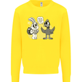Easter Funny Chicken Eggs & Rabbit Mens Sweatshirt Jumper Yellow