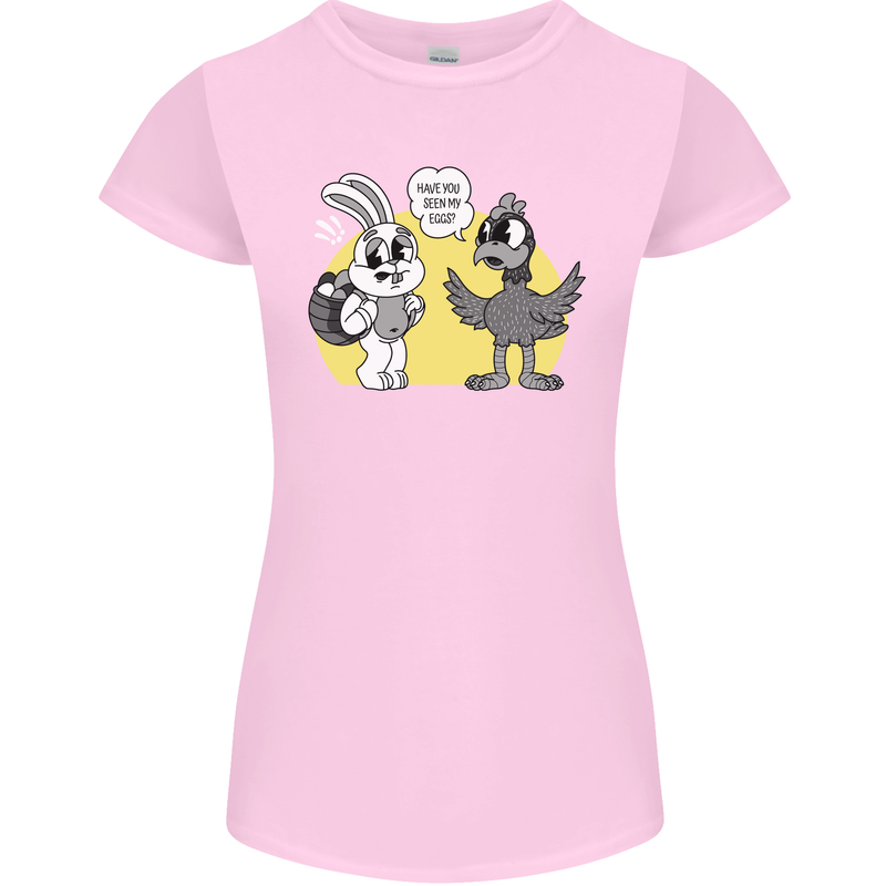 Easter Funny Chicken Eggs & Rabbit Womens Petite Cut T-Shirt Light Pink