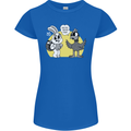 Easter Funny Chicken Eggs & Rabbit Womens Petite Cut T-Shirt Royal Blue