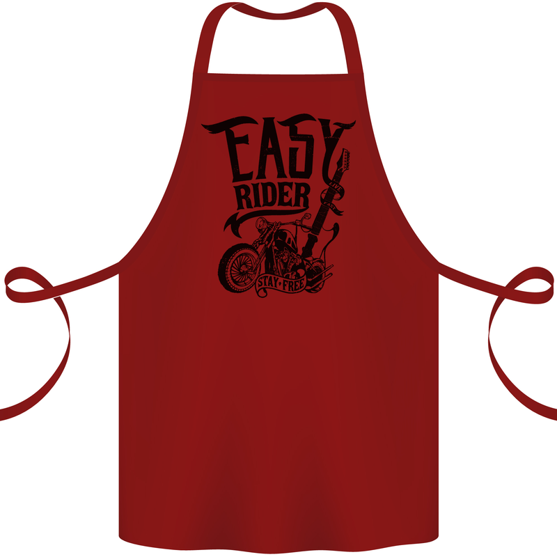 Easy Rider Motorcycle Motorbike Biker Cotton Apron 100% Organic Maroon