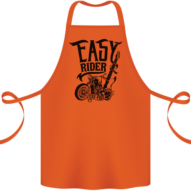 Easy Rider Motorcycle Motorbike Biker Cotton Apron 100% Organic Orange
