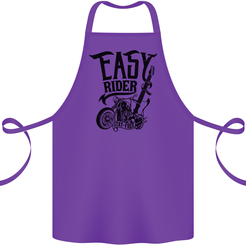 Easy Rider Motorcycle Motorbike Biker Cotton Apron 100% Organic Purple