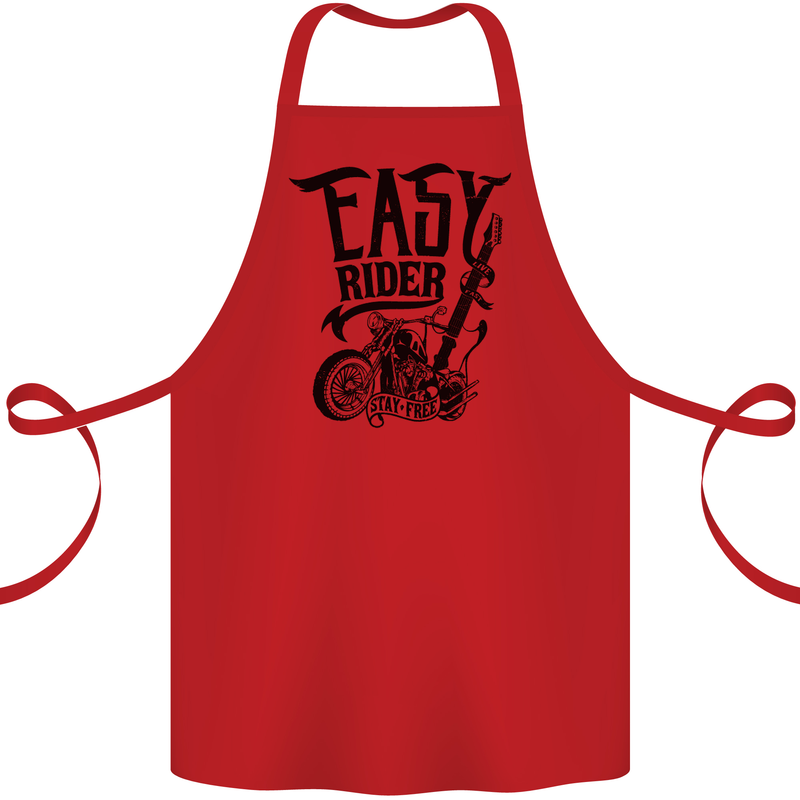 Easy Rider Motorcycle Motorbike Biker Cotton Apron 100% Organic Red