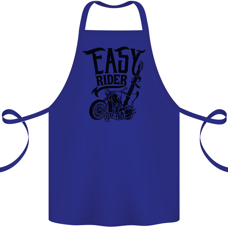 Easy Rider Motorcycle Motorbike Biker Cotton Apron 100% Organic Royal Blue