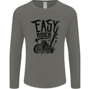 Easy Rider Motorcycle Motorbike Biker Mens Long Sleeve T-Shirt Charcoal