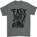 Easy Rider Motorcycle Motorbike Biker Mens T-Shirt Cotton Gildan Charcoal