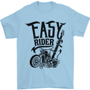 Easy Rider Motorcycle Motorbike Biker Mens T-Shirt Cotton Gildan Light Blue