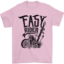 Easy Rider Motorcycle Motorbike Biker Mens T-Shirt Cotton Gildan Light Pink