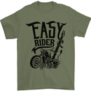 Easy Rider Motorcycle Motorbike Biker Mens T-Shirt Cotton Gildan Military Green