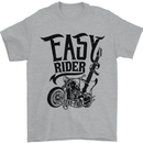 Easy Rider Motorcycle Motorbike Biker Mens T-Shirt Cotton Gildan Sports Grey