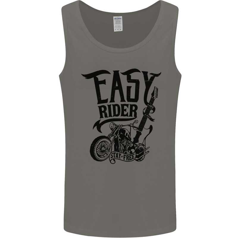 Easy Rider Motorcycle Motorbike Biker Mens Vest Tank Top Charcoal