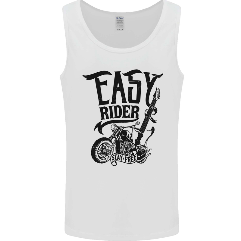 Easy Rider Motorcycle Motorbike Biker Mens Vest Tank Top White