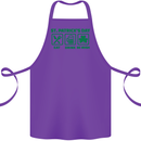 Eat Drink Be Irish St. Patrick's Day Cotton Apron 100% Organic Purple