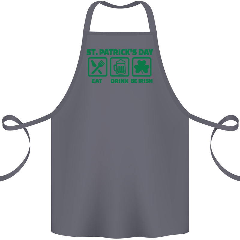 Eat Drink Be Irish St. Patrick's Day Cotton Apron 100% Organic Steel