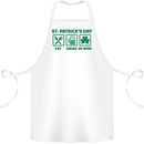 Eat Drink Be Irish St. Patrick's Day Cotton Apron 100% Organic White