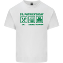 Eat Drink Be Irish St. Patrick's Day Kids T-Shirt Childrens White