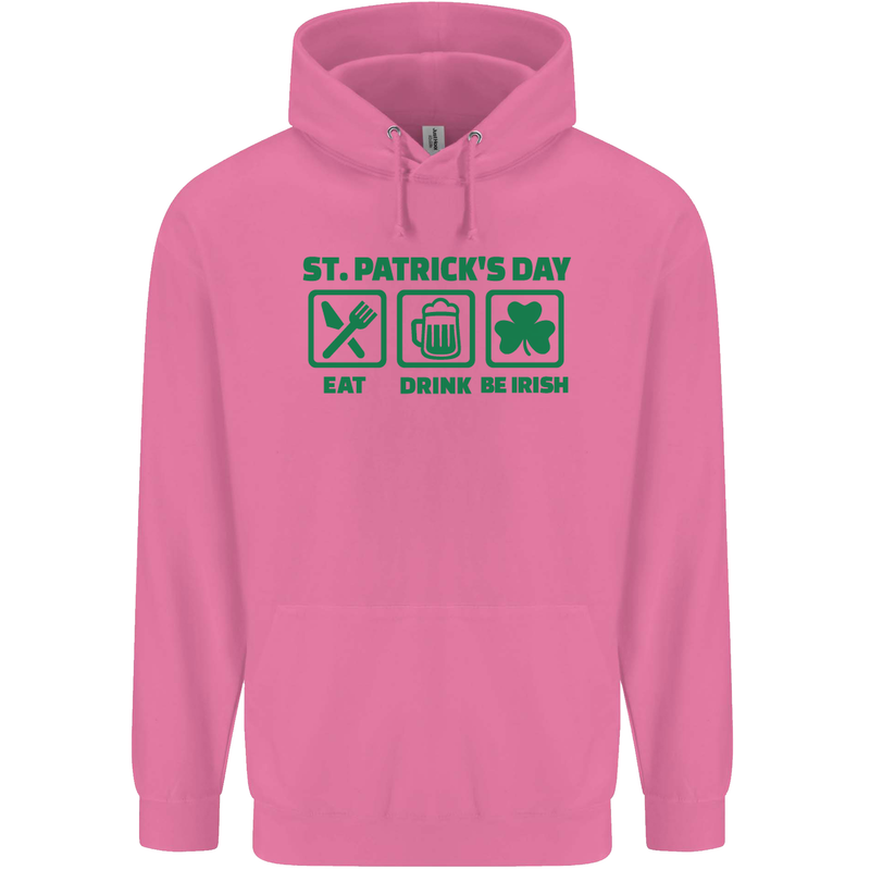 Eat Drink Be Irish St. Patrick's Day Mens 80% Cotton Hoodie Azelea