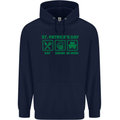 Eat Drink Be Irish St. Patrick's Day Mens 80% Cotton Hoodie Navy Blue