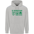 Eat Drink Be Irish St. Patrick's Day Mens 80% Cotton Hoodie Sports Grey