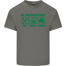Eat Drink Be Irish St. Patrick's Day Mens Cotton T-Shirt Tee Top Charcoal