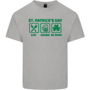Eat Drink Be Irish St. Patrick's Day Mens Cotton T-Shirt Tee Top Sports Grey
