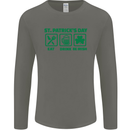 Eat Drink Be Irish St. Patrick's Day Mens Long Sleeve T-Shirt Charcoal
