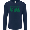 Eat Drink Be Irish St. Patrick's Day Mens Long Sleeve T-Shirt Navy Blue