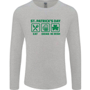 Eat Drink Be Irish St. Patrick's Day Mens Long Sleeve T-Shirt Sports Grey