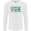 Eat Drink Be Irish St. Patrick's Day Mens Long Sleeve T-Shirt White