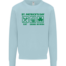 Eat Drink Be Irish St. Patrick's Day Mens Sweatshirt Jumper Light Blue