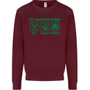 Eat Drink Be Irish St. Patrick's Day Mens Sweatshirt Jumper Maroon