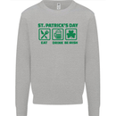 Eat Drink Be Irish St. Patrick's Day Mens Sweatshirt Jumper Sports Grey