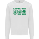 Eat Drink Be Irish St. Patrick's Day Mens Sweatshirt Jumper White