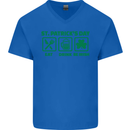 Eat Drink Be Irish St. Patrick's Day Mens V-Neck Cotton T-Shirt Royal Blue