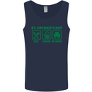 Eat Drink Be Irish St. Patrick's Day Mens Vest Tank Top Navy Blue