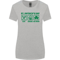 Eat Drink Be Irish St. Patrick's Day Womens Wider Cut T-Shirt Sports Grey