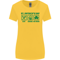 Eat Drink Be Irish St. Patrick's Day Womens Wider Cut T-Shirt Yellow