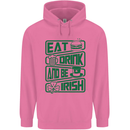 Eat Drink & Be Irish Funny St Patricks Day Childrens Kids Hoodie Azalea