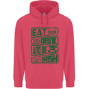 Eat Drink & Be Irish Funny St Patricks Day Childrens Kids Hoodie Heliconia