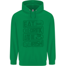 Eat Drink & Be Irish Funny St Patricks Day Childrens Kids Hoodie Irish Green