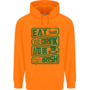 Eat Drink & Be Irish Funny St Patricks Day Childrens Kids Hoodie Orange