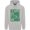 Eat Drink & Be Irish Funny St Patricks Day Childrens Kids Hoodie Sports Grey