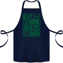 Eat Drink & Be Irish Funny St Patricks Day Cotton Apron 100% Organic Navy Blue