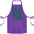 Eat Drink & Be Irish Funny St Patricks Day Cotton Apron 100% Organic Purple