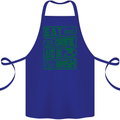 Eat Drink & Be Irish Funny St Patricks Day Cotton Apron 100% Organic Royal Blue