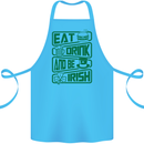 Eat Drink & Be Irish Funny St Patricks Day Cotton Apron 100% Organic Turquoise
