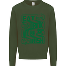 Eat Drink & Be Irish Funny St Patricks Day Kids Sweatshirt Jumper Forest Green