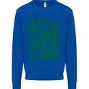 Eat Drink & Be Irish Funny St Patricks Day Kids Sweatshirt Jumper Royal Blue