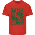 Eat Drink & Be Irish Funny St Patricks Day Kids T-Shirt Childrens Red