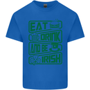 Eat Drink & Be Irish Funny St Patricks Day Kids T-Shirt Childrens Royal Blue